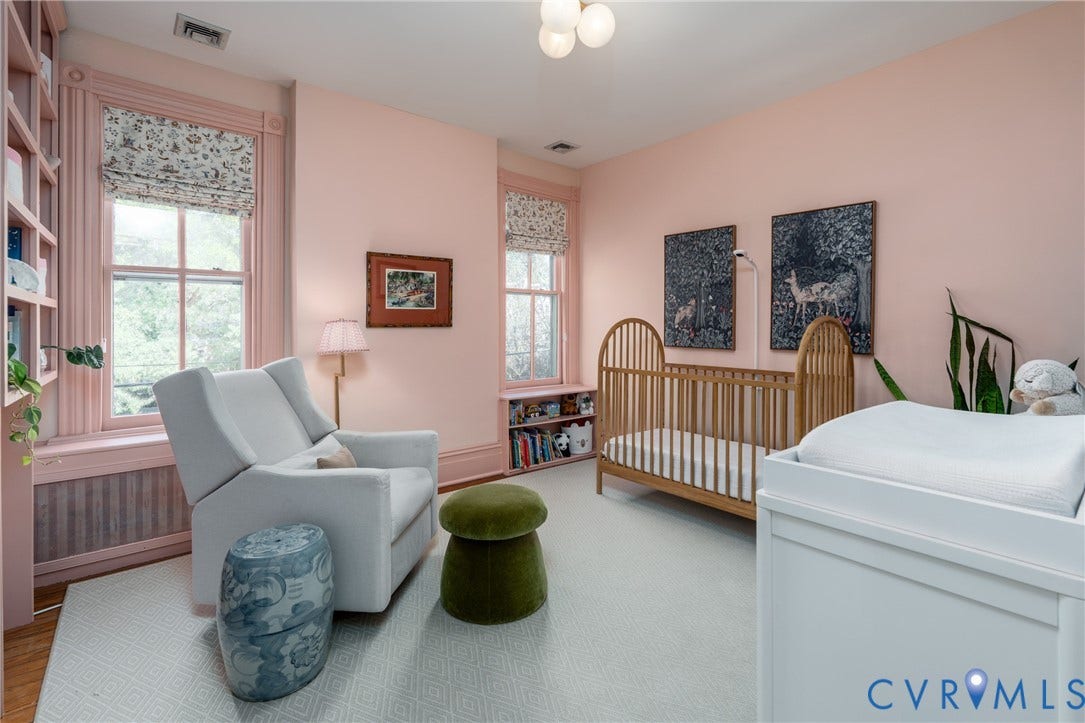 106 N Shields Avenue, The Fan, Richmond, VA 23220 Second bedroom with 2 windows and built-in shelving.
