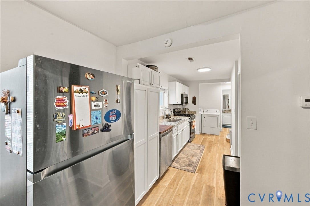 20 Victor Street, Geo Moss Estate, Hampton, VA 23669 Kitchen featuring white cabinetry, wood-finish flooring, stainless steel appliances, and recessed lighting