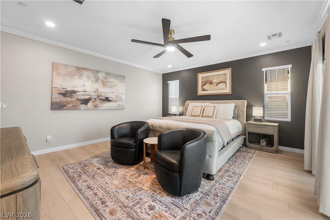 145 Rohan Crest Avenue, Henderson, NV 89011 Primary Bedroom with walk-out balcony