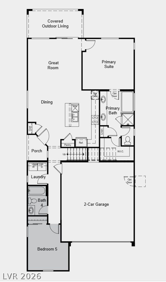 318 Cabasa Place, Henderson, NV 89015 Additional Highlights Include: gourmet kitchen, 5th bedroom and 4th bathroom, dual sinks in secondary bathroom, 42" cabinets, and luxury vinyl plank flooring downstairs.