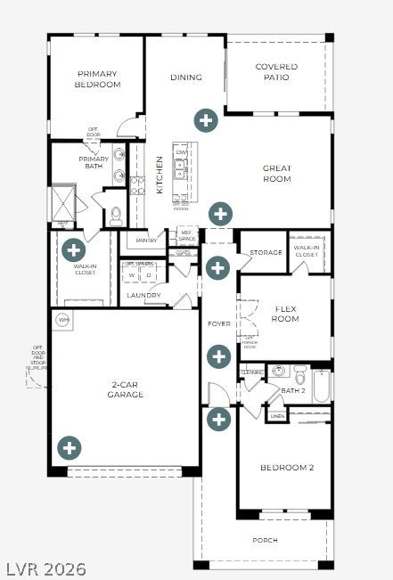 An intuitive floor plan details a seamless layout designed for modern living.