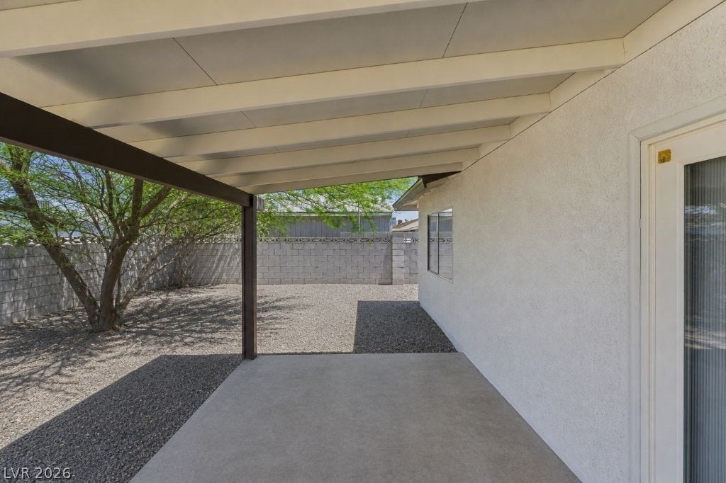 529 Close Avenue, Henderson, NV 89011 Enjoy outdoor living on this shaded patio, offering a private yard for relaxation.