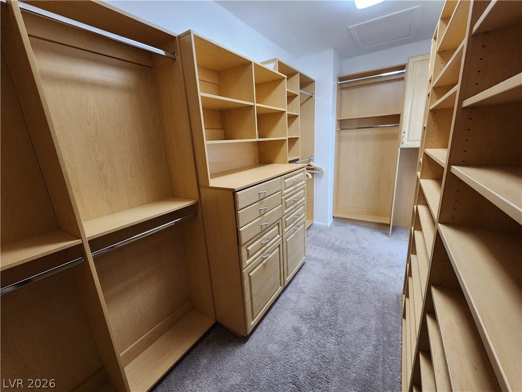 2743 Peekskill Avenue, Henderson, NV 89052 This spacious closet features custom built-in shelving and ample storage solutions.