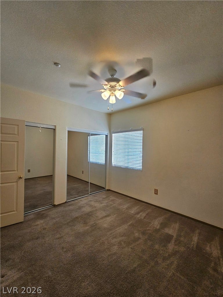 833 Aspen Peak Loop, #112, Henderson, NV 89011 The 2nd bedroom features a ceiling fan and mirrored closet doors