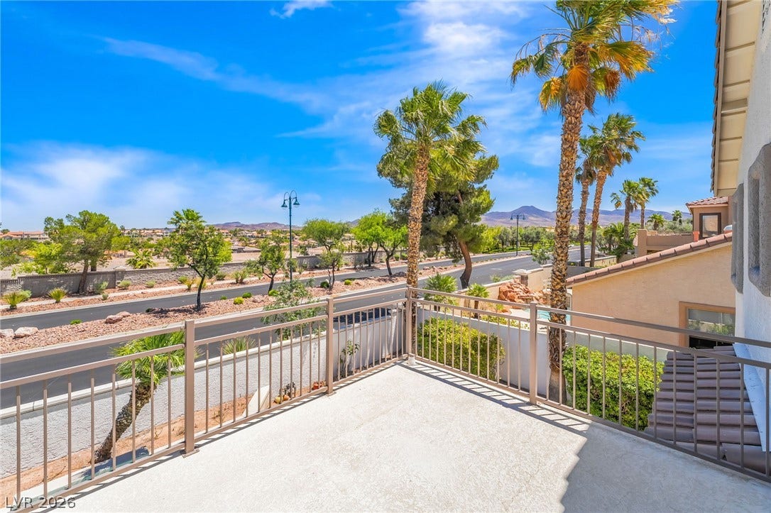 1278 Autumn Wind Way, Henderson, NV 89052 Enjoy expansive mountain and neighborhood views from this generously proportioned outdoor balcony.