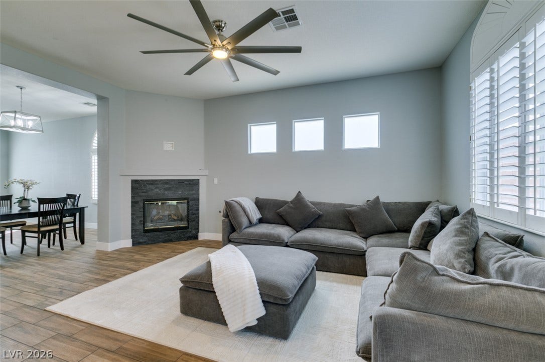 1019 Silver Retreat Court, Henderson, NV 89002 Open space with blackstone fireplace