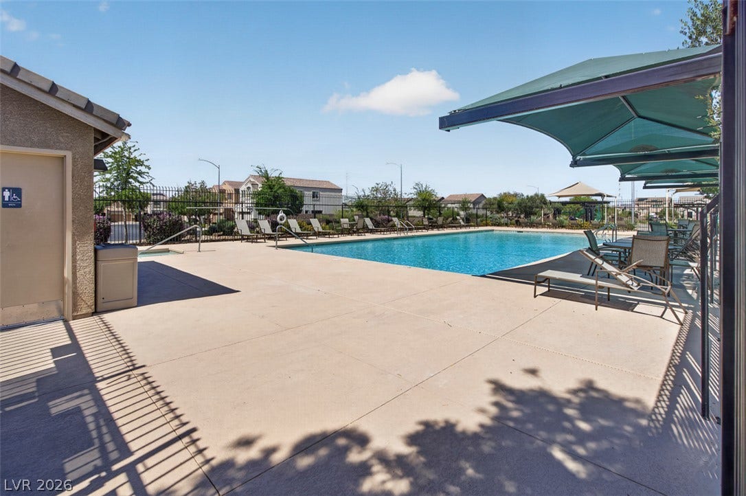 1146 Jesse Harbor Avenue, Henderson, NV 89014 An inviting community pool with ample seating promises leisurely afternoons under the sun.