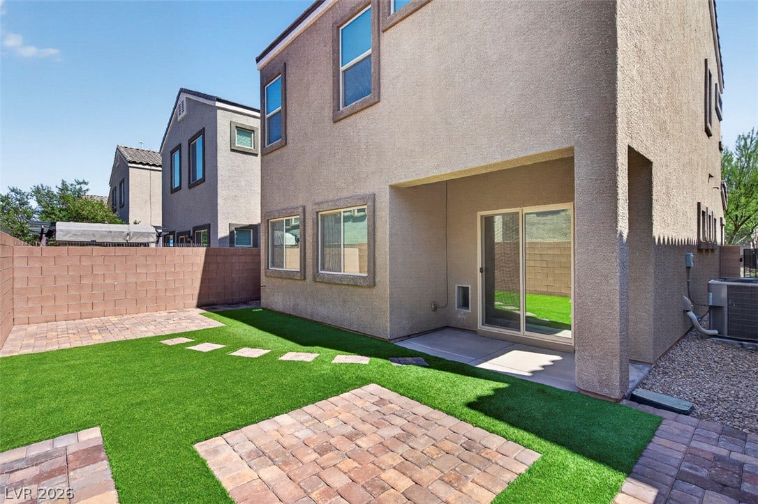 1146 Jesse Harbor Avenue, Henderson, NV 89014 A low-maintenance yard features artificial turf and paver accents.