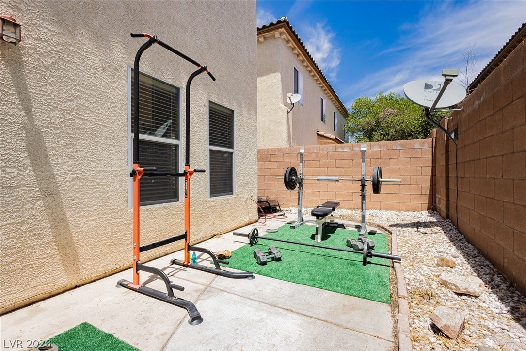 1176 Via Piazza, Henderson, NV 89052 A well-equipped outdoor gym provides an ideal space for fitness.