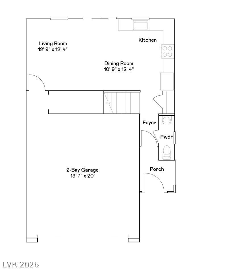 A well-organized floor plan delineates the living, dining, and kitchen areas for effortless flow.