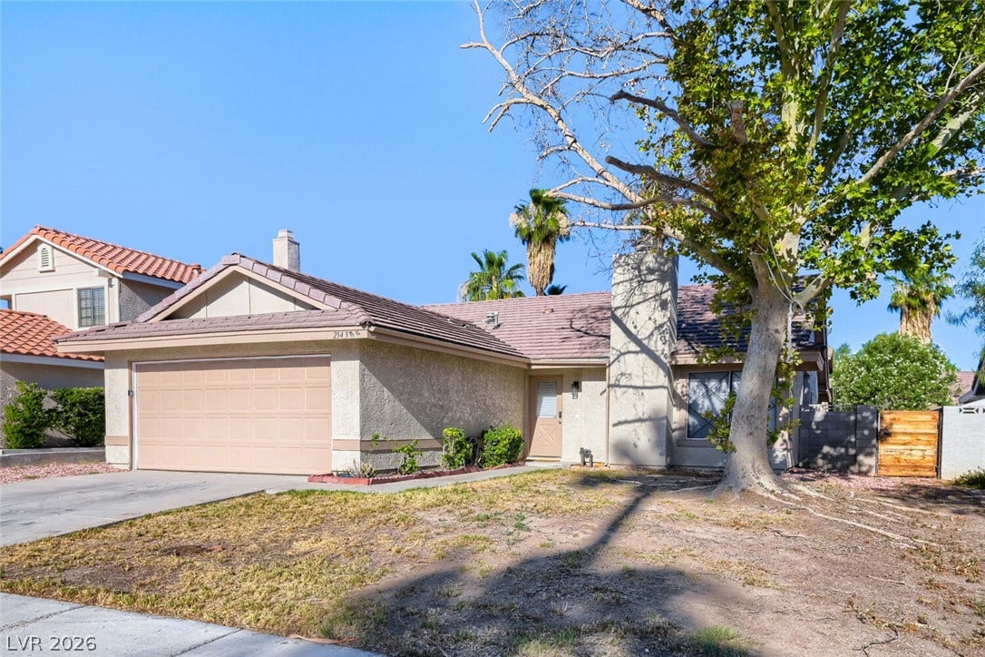 2343 Valleywood Road, Henderson, NV 89014 A well-maintained stucco home with a two-car garage awaits.