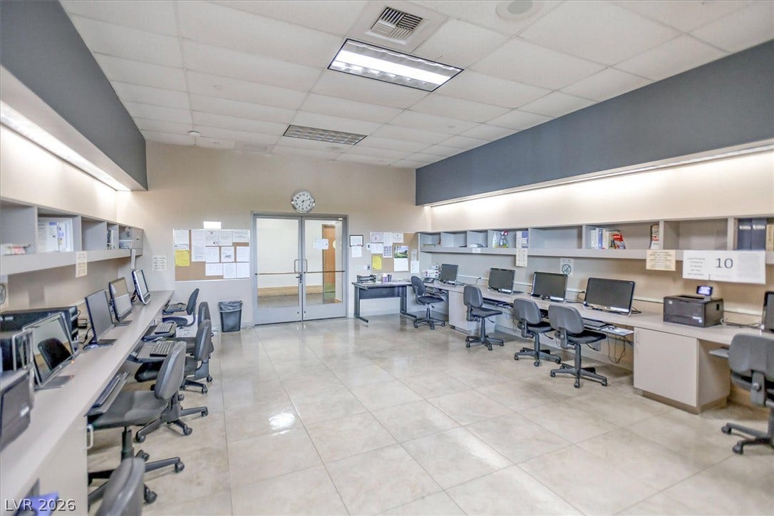 468 Bonnie Brook Place, Henderson, NV 89012 A well-equipped study center features ample workspace and easy-care tile flooring.