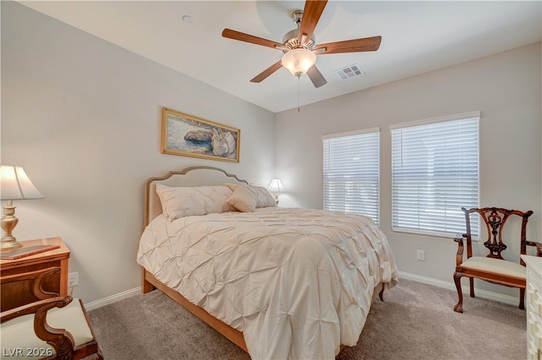 5th guest bedroom conveniently located downstairs with its own bath & walk in close for multi generational living..