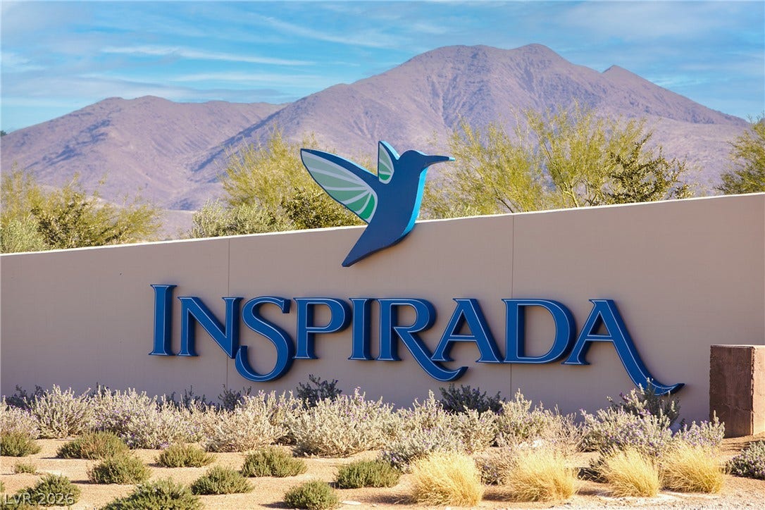 3106 Berceto Court, Henderson, NV 89044 Inspiring community entrance with distinctive signage against a serene mountainous backdrop.
