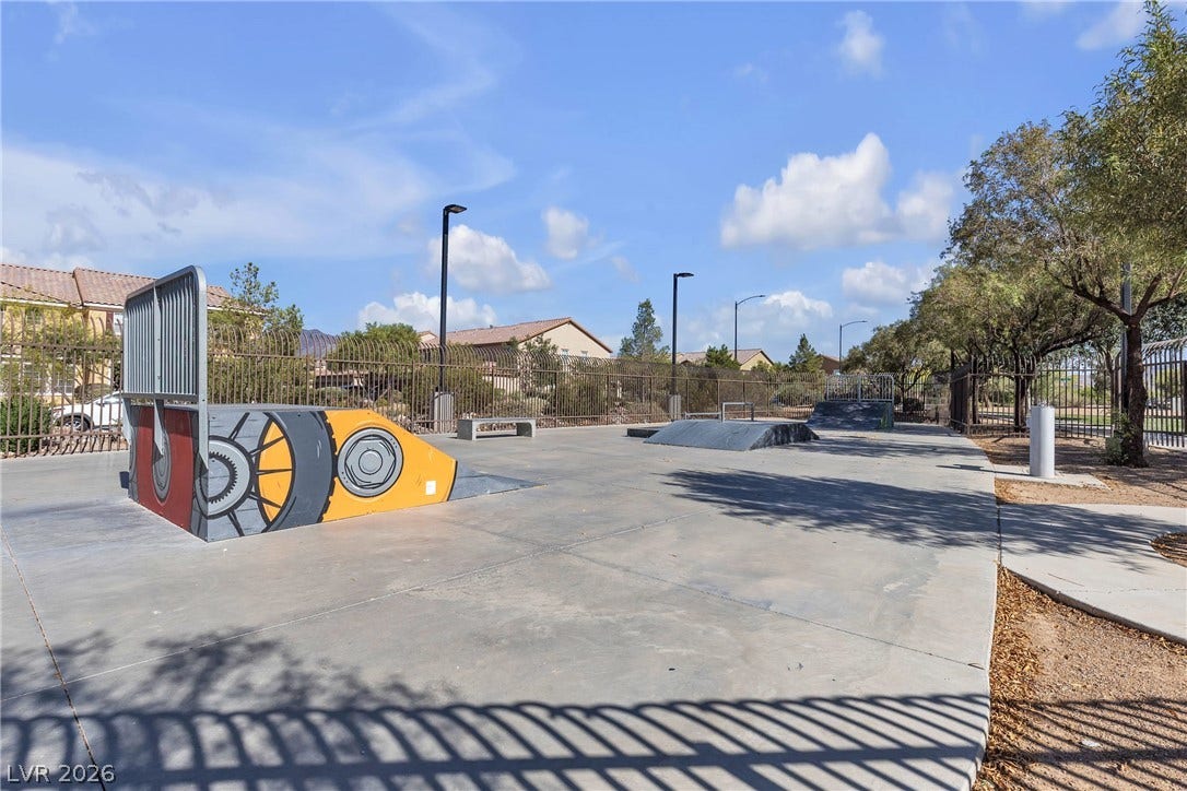 3106 Berceto Court, Henderson, NV 89044 A community skate park with various ramps and obstacles.