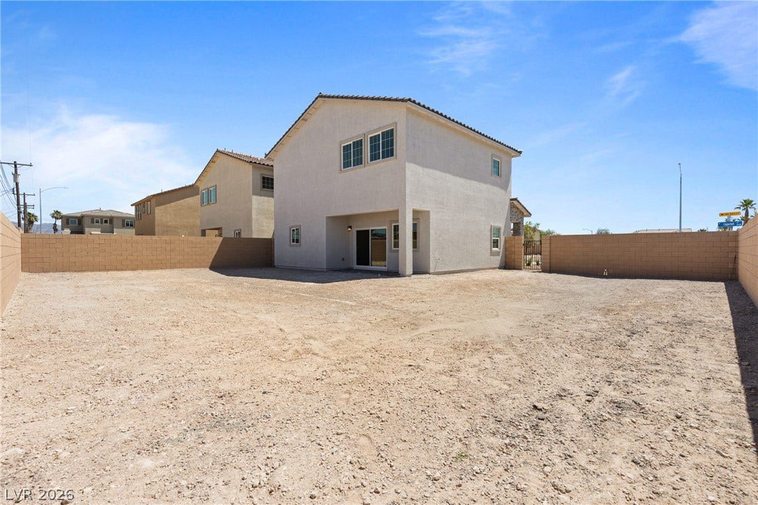 2405 Copperbelt Street, Las Vegas, NV 89030 A spacious backyard with block fencing surrounds this ready-to-customize outdoor space.