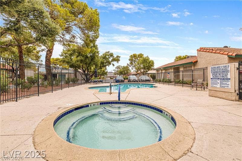 An inviting spa and sparkling pool are perfect for enjoying sunny days.
