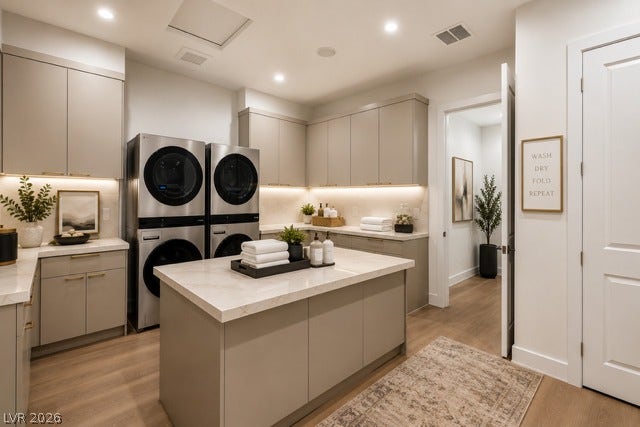 4360 Conough Lane, Las Vegas, NV 89129 Virtually Staged. Ample counter space and built-in cabinetry define this modern workspace.