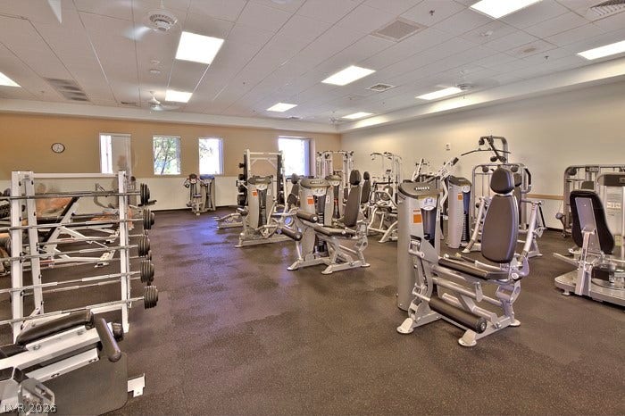 2141 Colvin Run Drive, Henderson, NV 89052 Achieve your fitness aspirations in this well-equipped, naturally illuminated exercise room featuring durable flooring.