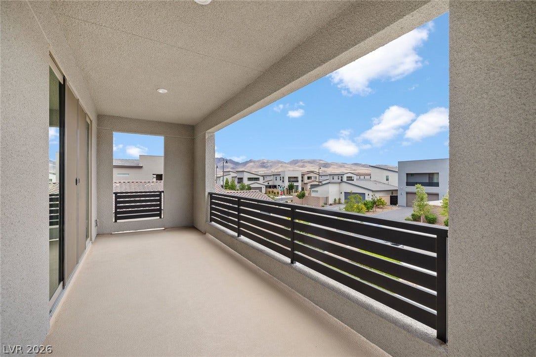 3194 Poplar Crest Court, Henderson, NV 89044 Embrace mountain vistas and community charm from this elevated, open-air balcony.
