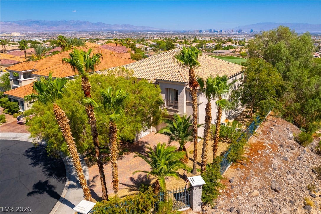 2676 Botticelli Drive, Henderson, NV 89052 Cul-de-sac location, no side neighbor to the East, Full straight-on Strip and Golf Course views!