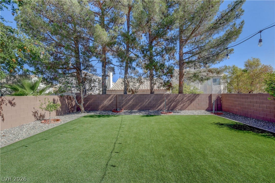 8308 Raphael Court, Las Vegas, NV 89129 A well-maintained artificial turf lawn provides a vibrant, low-maintenance outdoor living space.