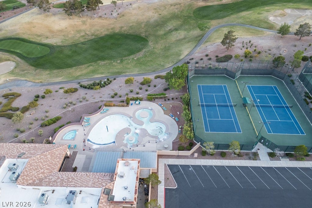 10513 Shanna Trellis Avenue, Las Vegas, NV 89144 Aerial view of a golf course and a pool