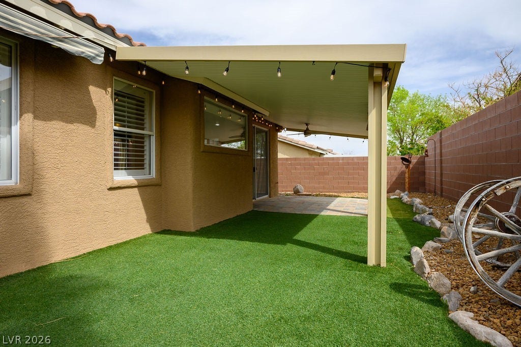 10513 Shanna Trellis Avenue, Las Vegas, NV 89144 Fenced backyard featuring a patio
