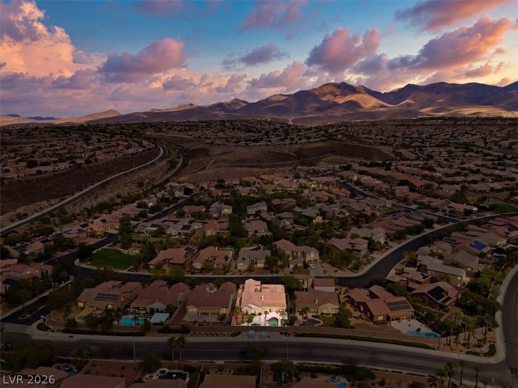 Dramatic mountain vistas frame this peaceful neighborhood of fine suburban homes.