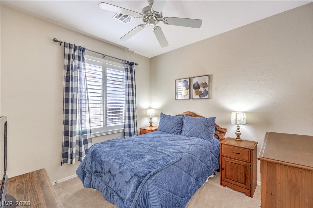 2439 Erastus Drive, Henderson, NV 89044 Two Secondary Bedrooms with Ceiling Fans and Walk-In Closets