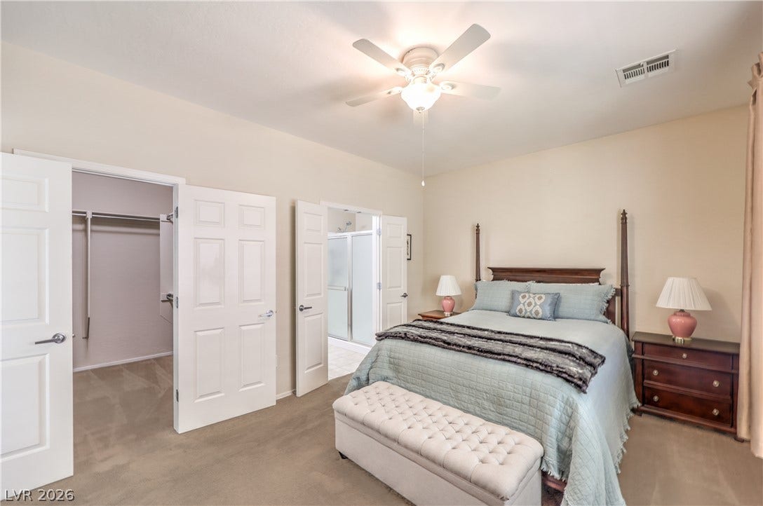 2439 Erastus Drive, Henderson, NV 89044 Owners Suite with Ceiling Fan, and Walk-In Closet