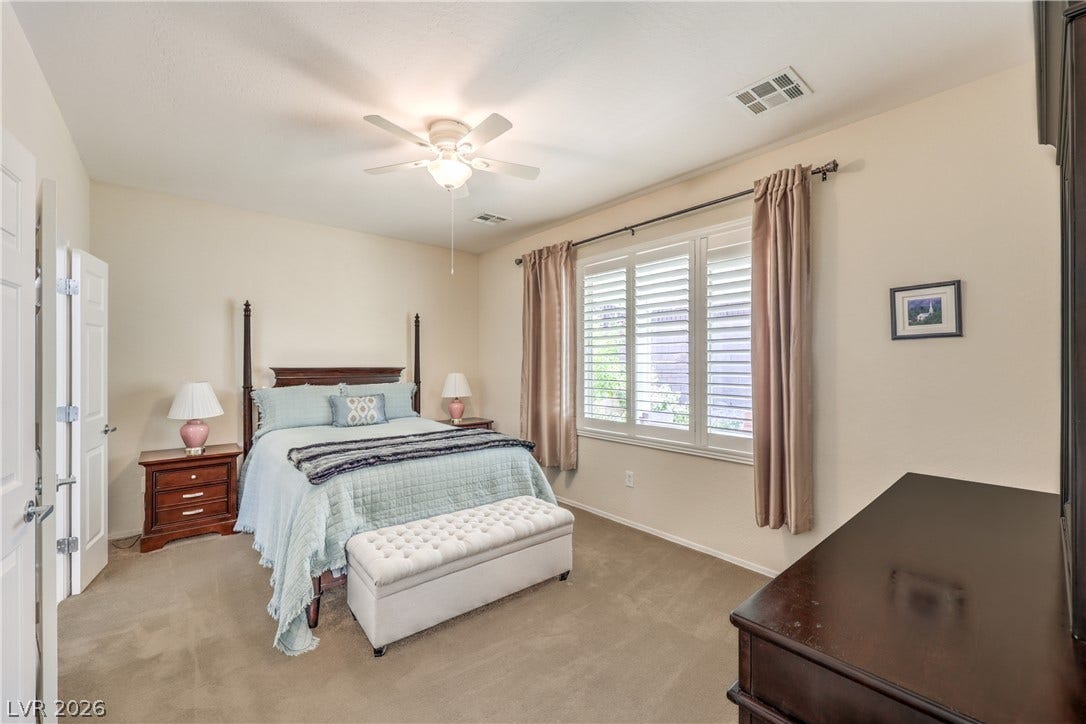 2439 Erastus Drive, Henderson, NV 89044 Owners Suite with Ceiling Fan, and Walk-In Closet