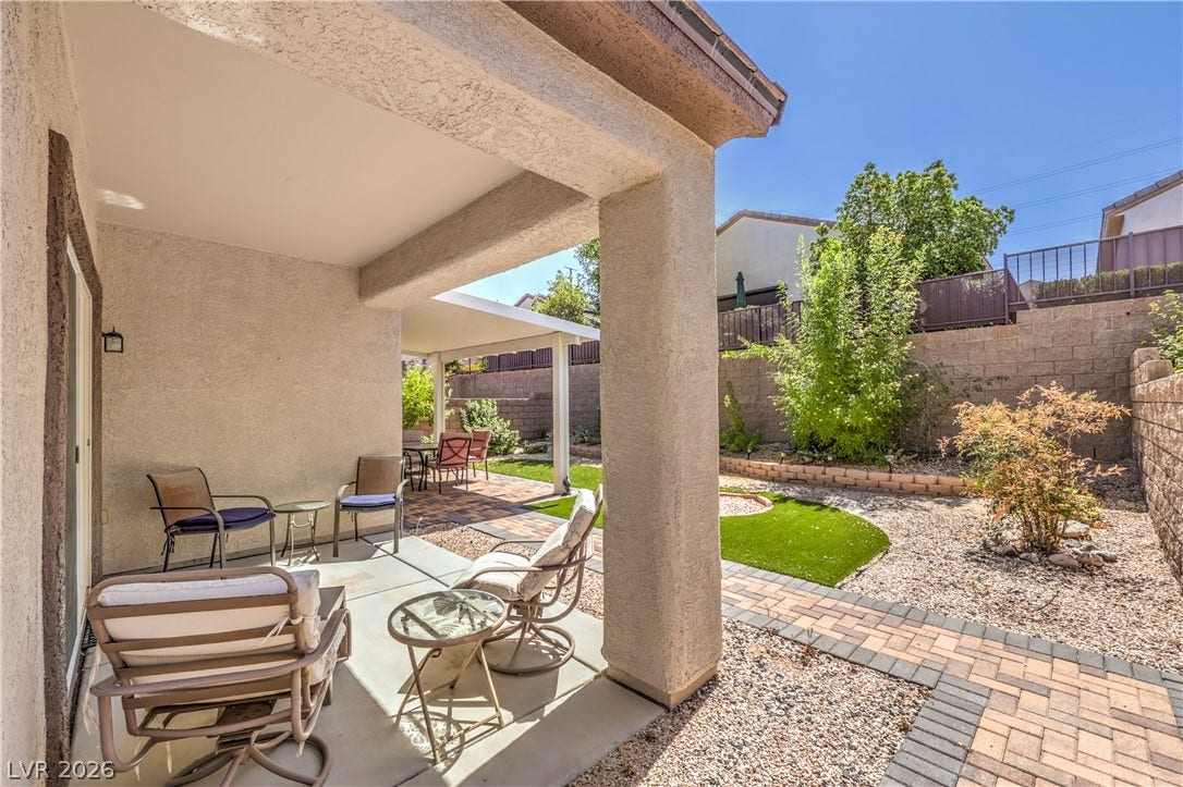 2439 Erastus Drive, Henderson, NV 89044 Fully Fenced Rear Yardw/ Covered Patio, Paver Patio, Gas BBQ Stub, and Synthetic Grass