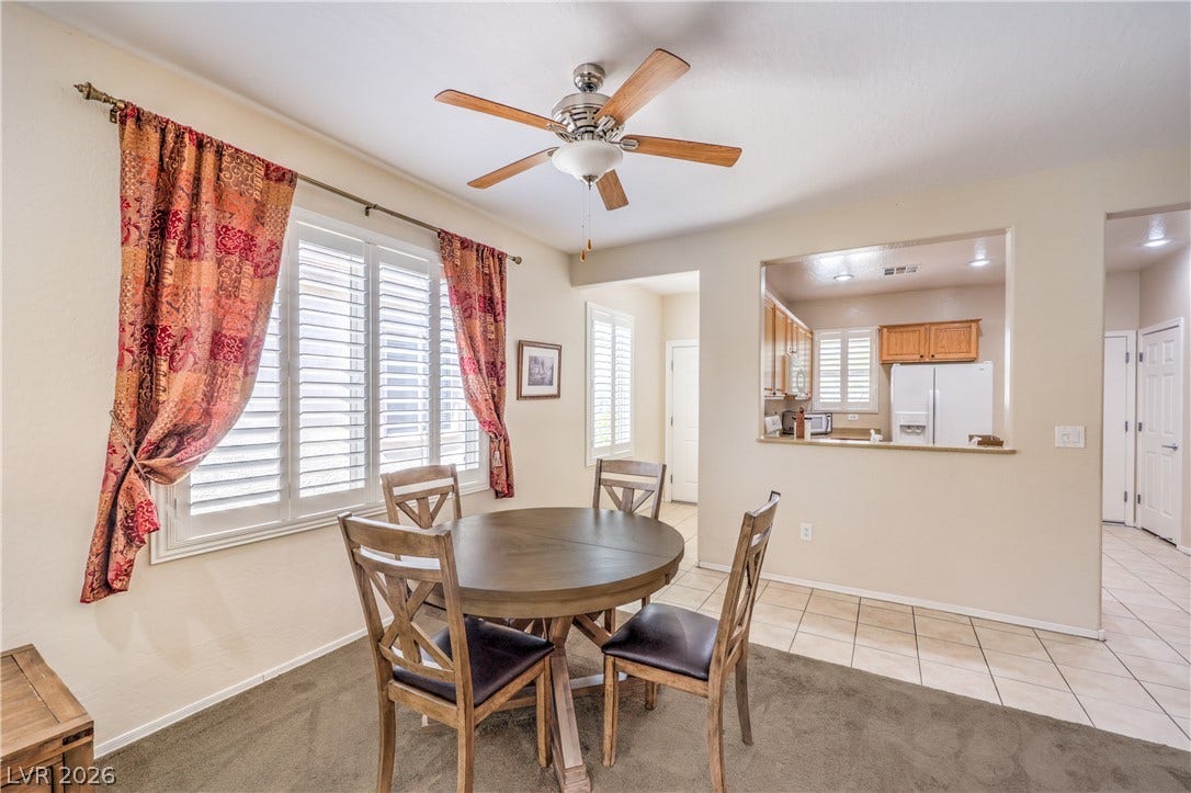 2439 Erastus Drive, Henderson, NV 89044 Dining Area with Ceiling Fan