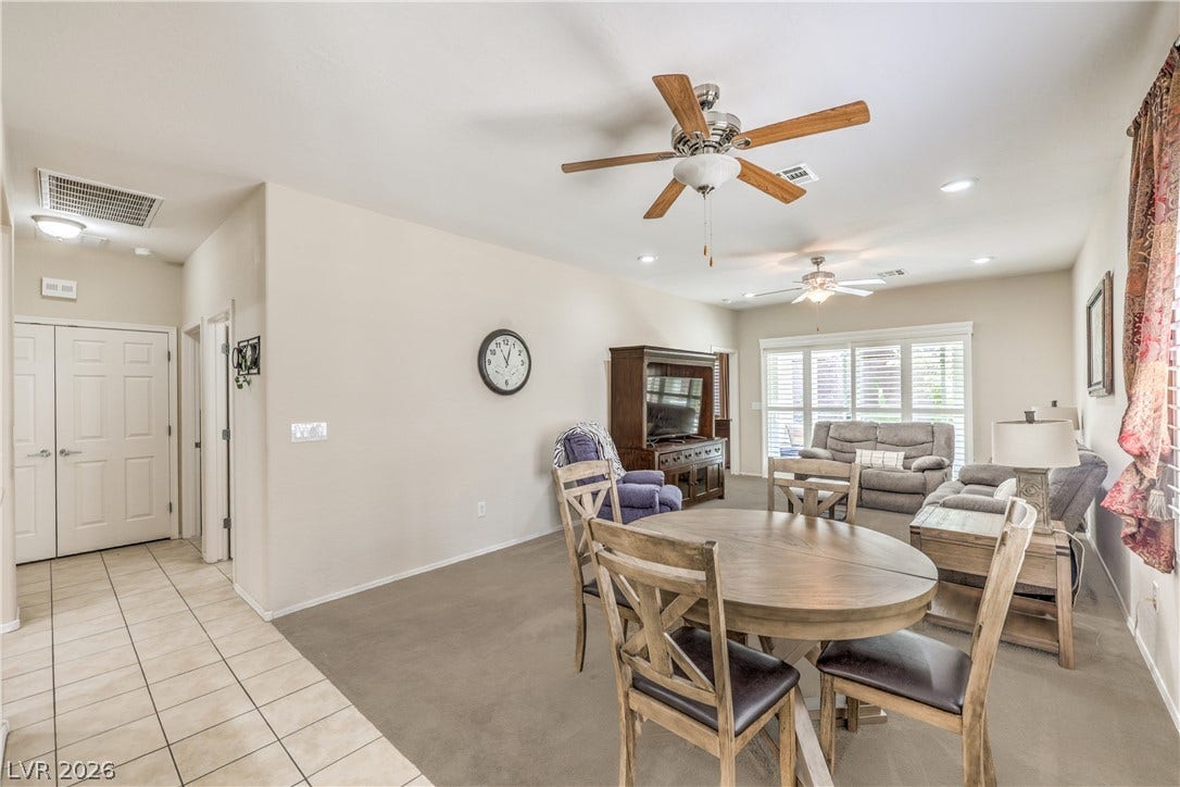 2439 Erastus Drive, Henderson, NV 89044 Spacious Great Room w/ Ceiling Fan and Recessed Lighting