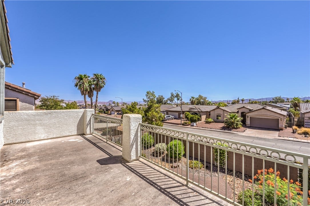 260 Quail Ranch Drive, Henderson, NV 89015 Enjoy neighborhood views and distant mountains from this elevated outdoor deck.