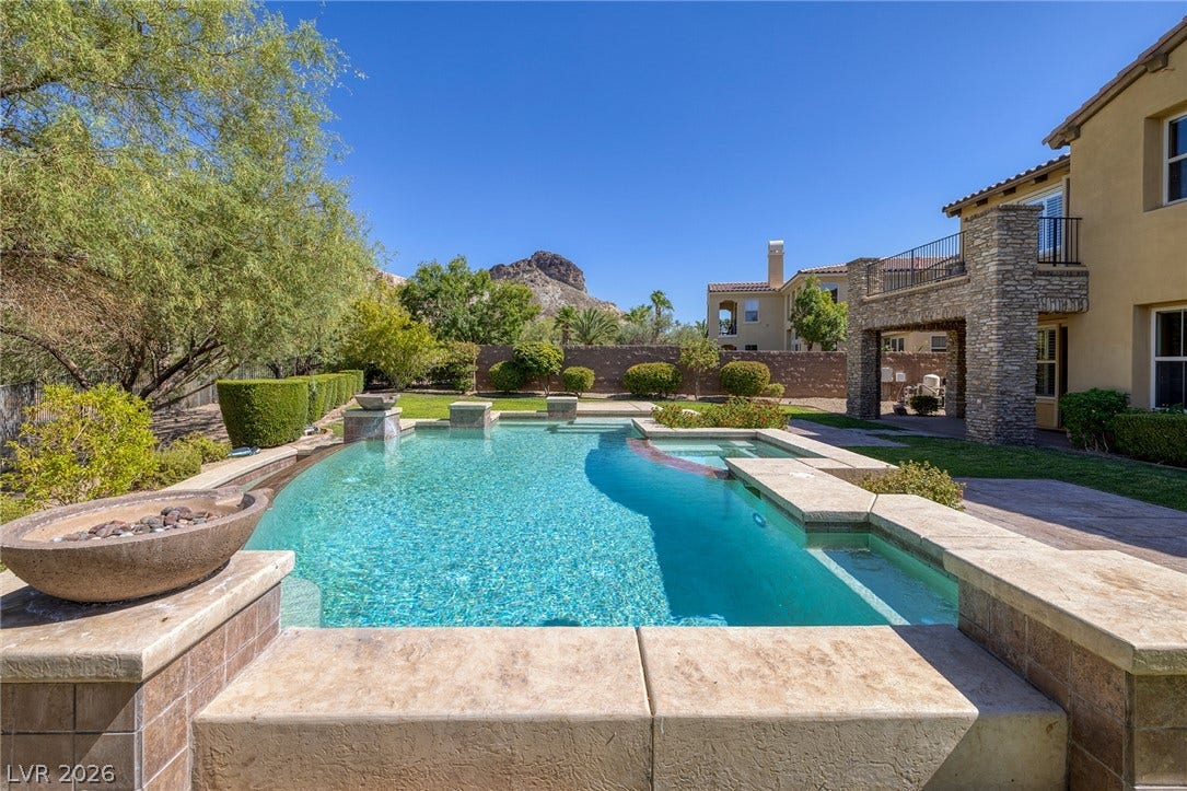 30 Benevolo Drive, Henderson, NV 89011 A refreshing pool and spa area creates a private oasis for outdoor relaxation and entertainment.