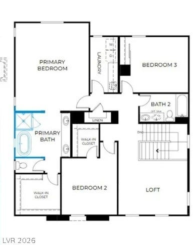 55 Rubato Lane, Henderson, NV 89015 Visualize the thoughtful layout of this upper level, showcasing well-defined living spaces and essential amenities.