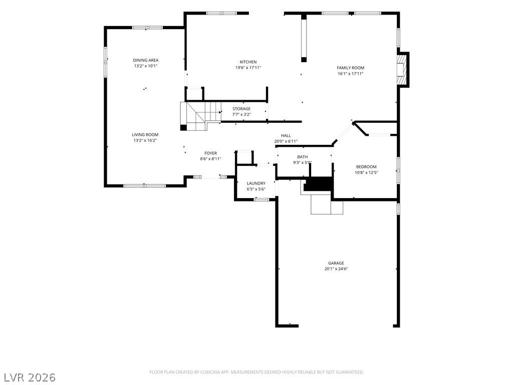 2000 Silverton Drive, Henderson, NV 89074 A clear, detailed floor plan mapping out a home's functional layout, including kitchen, living, and sleeping areas.