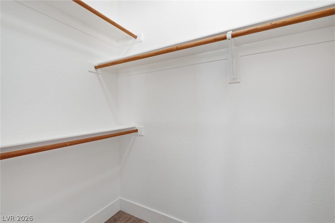 9615 Sedona Hills Court, Las Vegas, NV 89147 Ample hanging space and storage solutions are found within this generously sized closet.
