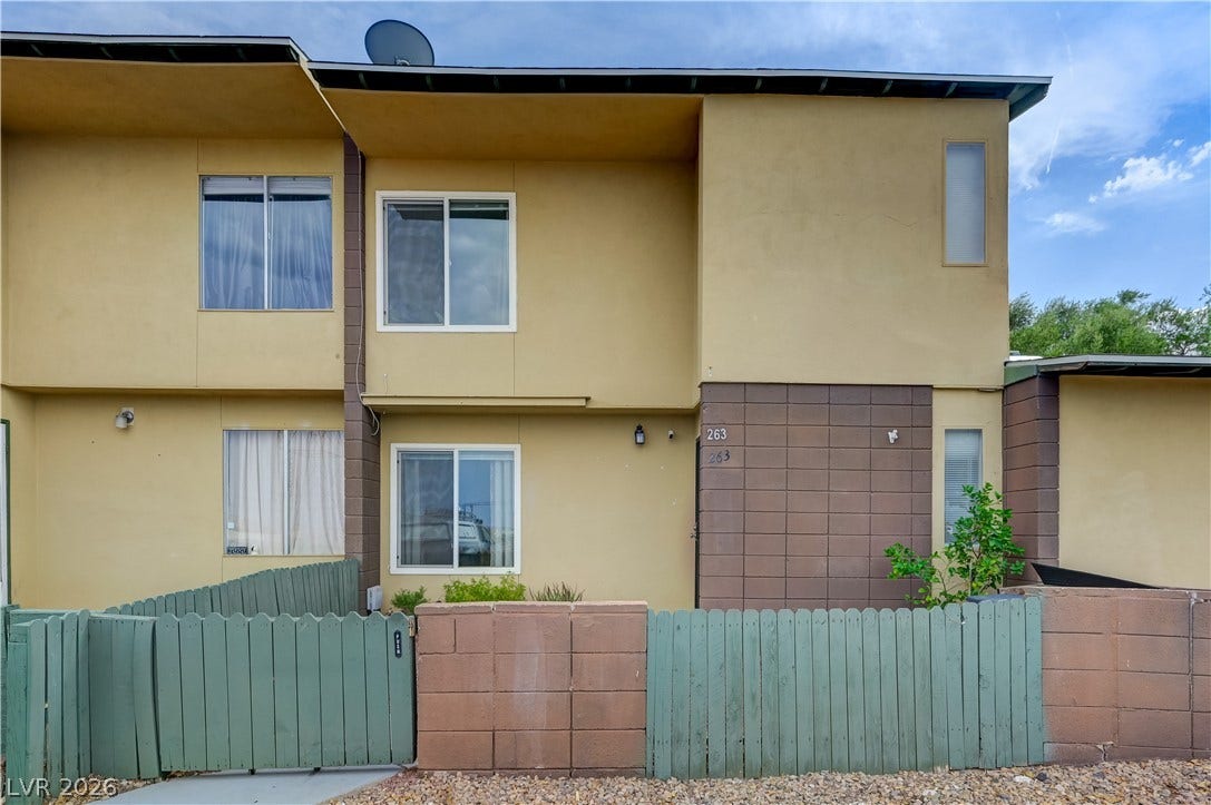 263 E Van Wagenen Street, Henderson, NV 89015 Distinctive block accents and clean geometric lines define this multi-level residential exterior.