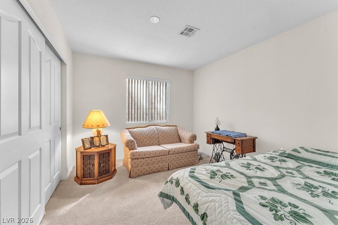 1163 Teal Point Drive, Henderson, NV 89074 Bedroom with a closet, carpet, and visible vents