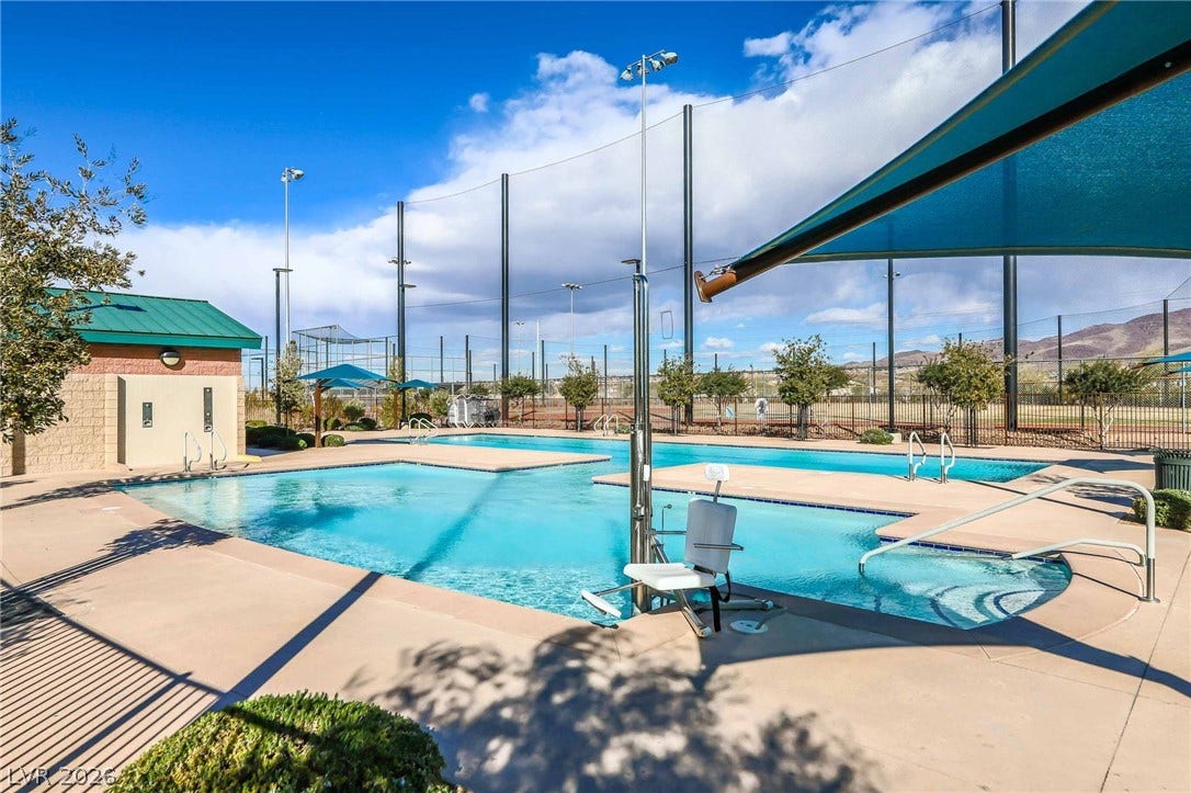 2966 Gallarate Drive, Henderson, NV 89044 Discover a community oasis featuring multiple pools with mountain vistas.