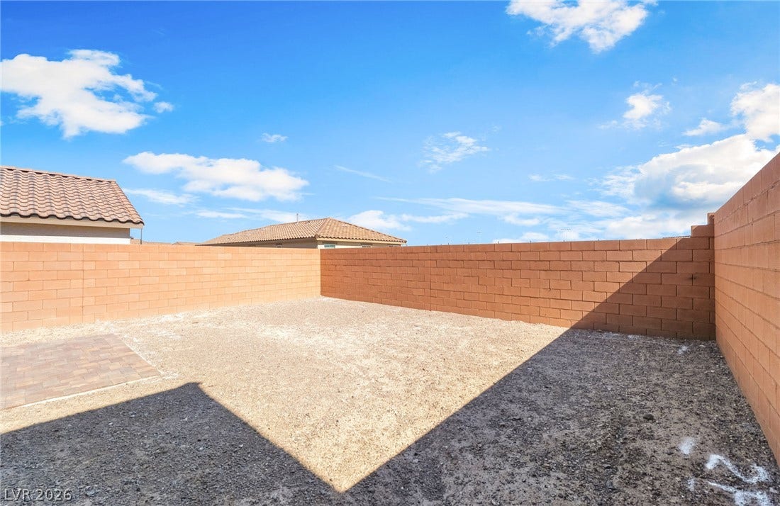 2966 Gallarate Drive, Henderson, NV 89044 A spacious, enclosed backyard awaits your custom landscaping design.