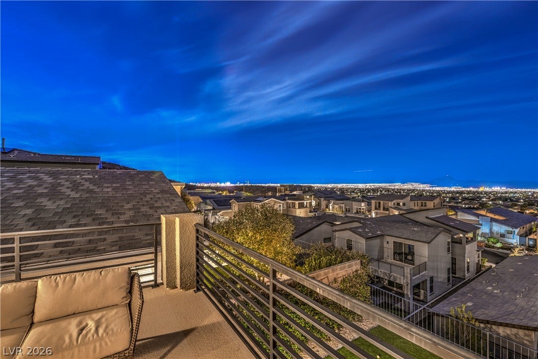 1984 Canyon Highlands Drive, Henderson, NV 89052 Bask in breathtaking city lights and vast twilight skies from a private outdoor terrace.