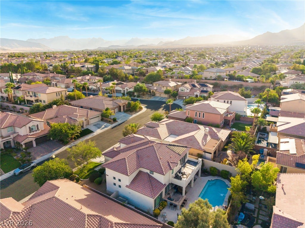 11416 Rancho Portena Avenue, Las Vegas, NV 89138 Nestled in a peaceful neighborhood, this home offers picturesque mountain views and a private pool.