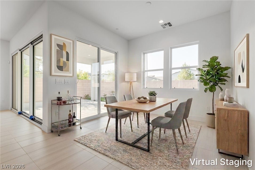 10226 Pleasant Knoll Avenue, Las Vegas, NV 89166 Virtually staged dining area with modern design.