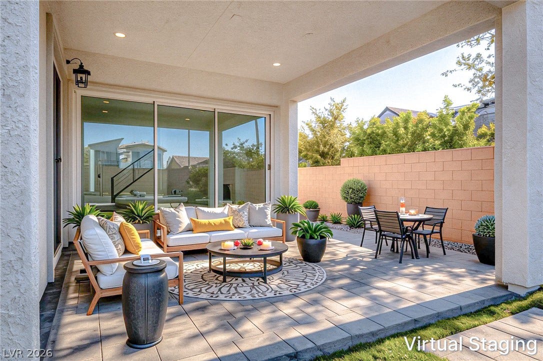10226 Pleasant Knoll Avenue, Las Vegas, NV 89166 Virtually staged covered patio.
