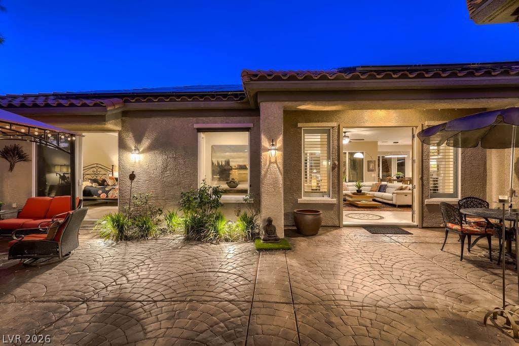 2284 Savannah River Street, Henderson, NV 89044 Stamped concrete defines this rear patio area opening directly to comfortable interior living spaces.