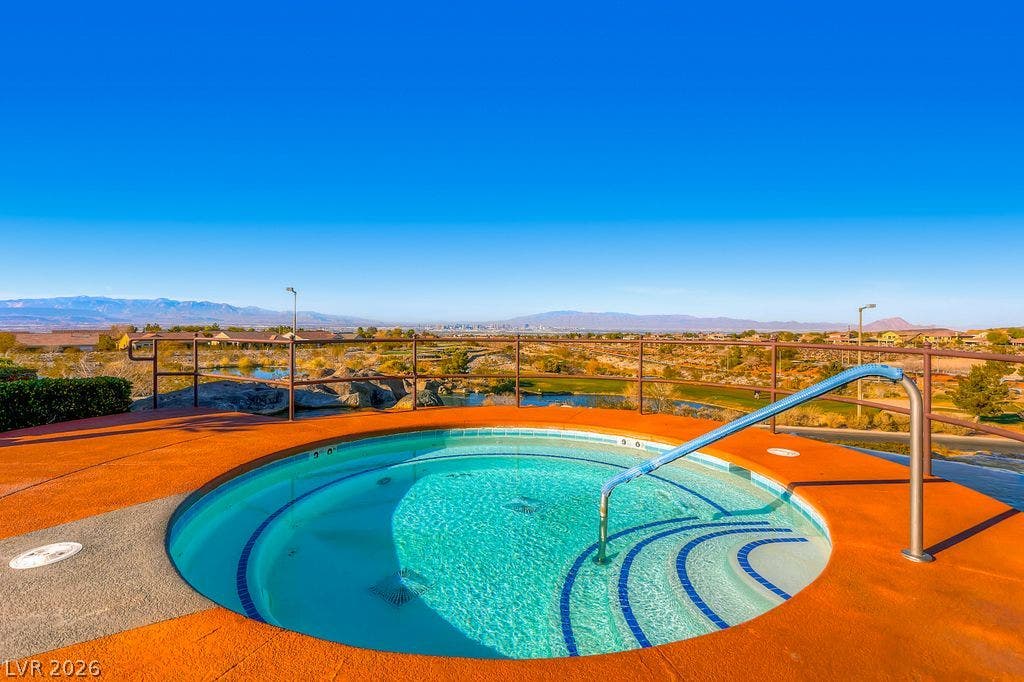 2284 Savannah River Street, Henderson, NV 89044 A sparkling inground spa overlooks desert valleys and distant mountain ranges.
